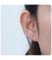 Pyramid Silver Studs Earrings STF-362